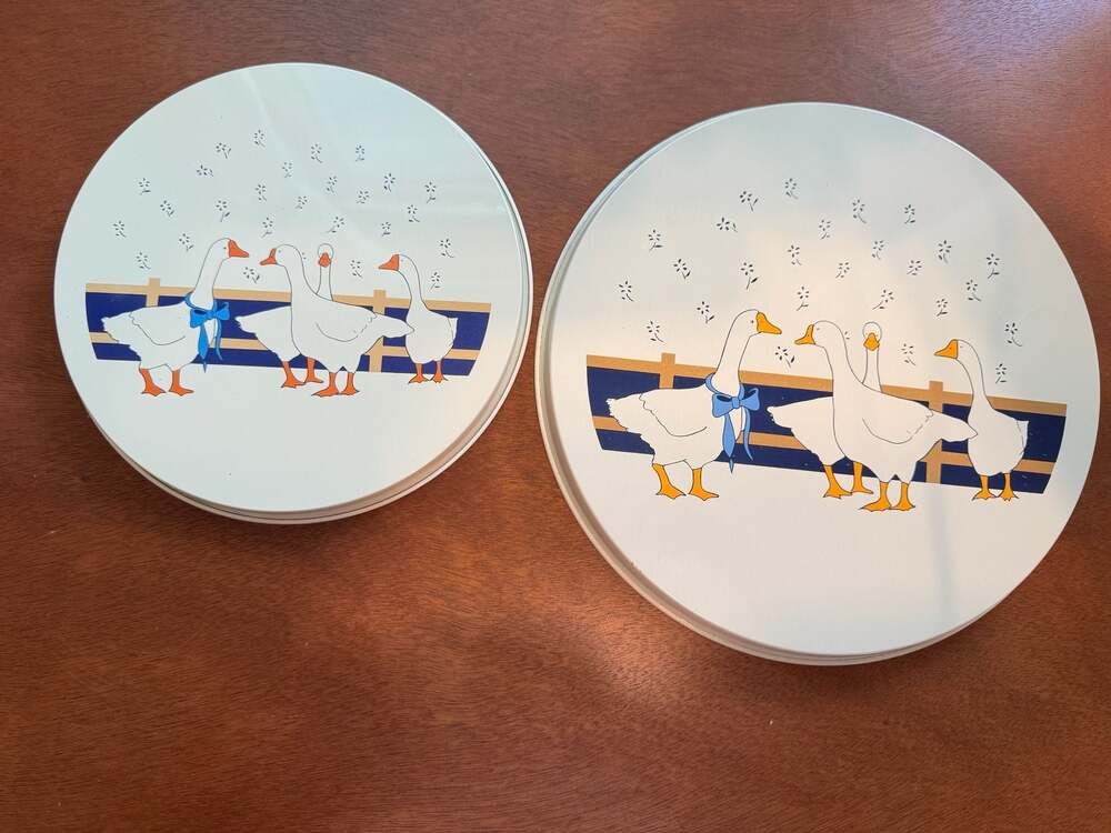 Vintage Shopko Decorative Stove Burner Covers, Set of 2 Farmhouse Goose Pattern